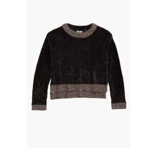 Habitual Cassidy Chenille Sweater with Metallic Lurex Trim Black Multi 2T $60‎